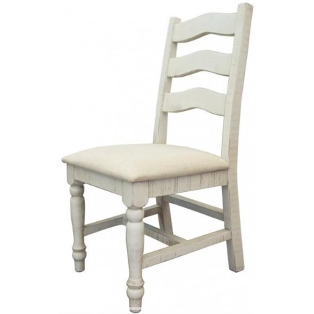 Solid Wood Chair with Fabric Seat